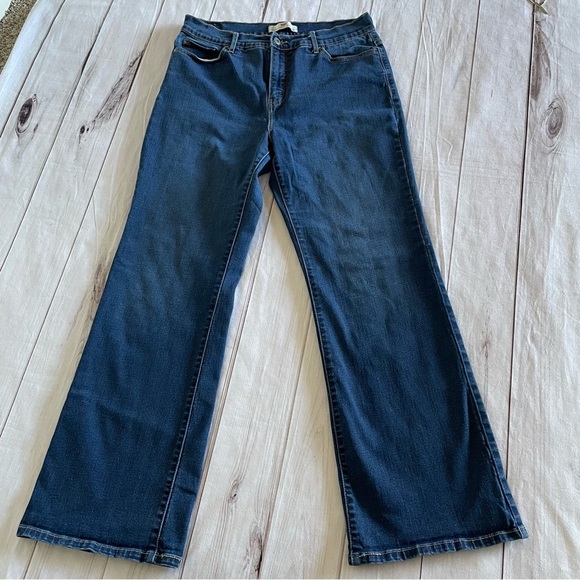 Levi’s Perfectly Slimming 512 Bootcut Jeans Women’s 14 R Blue Studded Coastal - Picture 2 of 14